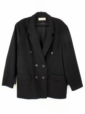 Vintage Henry White Ireland Black Wool Cashmere Blend Blazer Jacket